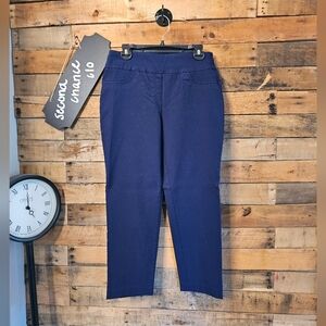 Ruby Rd Women's Pull-On Navy Tech Stretch Petite Pants size 12 P